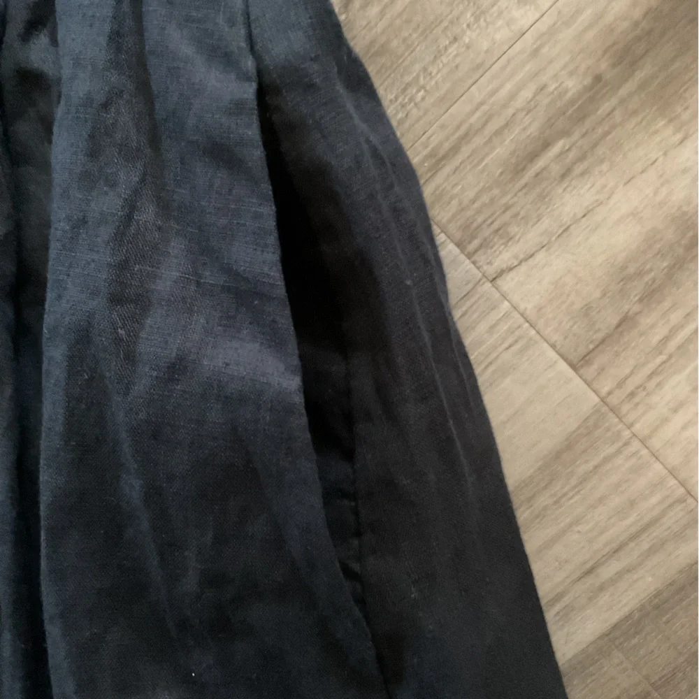 NEW J. CREW BLACK LINEN POLERMO SMOCKED WAIST MINI DRESS SZ S SMALL